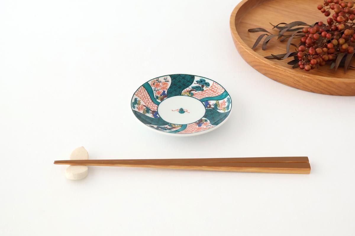 Kutani Art Sauce Plate Shochikubai | Kutani Ware