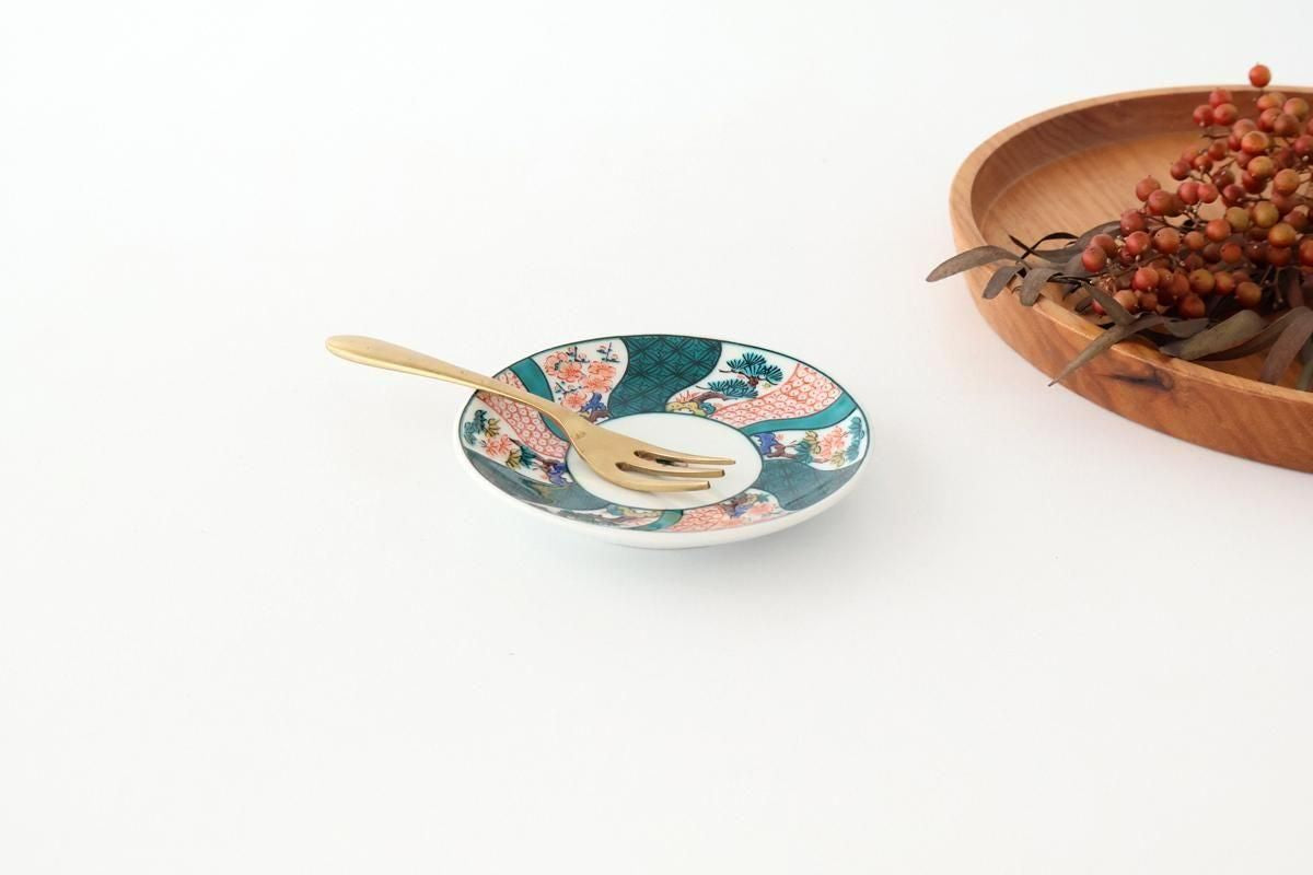 Kutani Art Sauce Plate Shochikubai | Kutani Ware