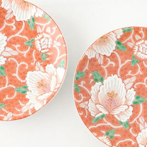 Kutani Art Sauce Plate Red Flower and Arabesque | Kutani Ware