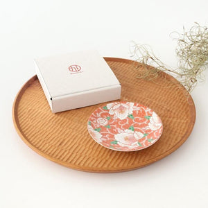 Kutani Art Sauce Plate Red Flower and Arabesque | Kutani Ware