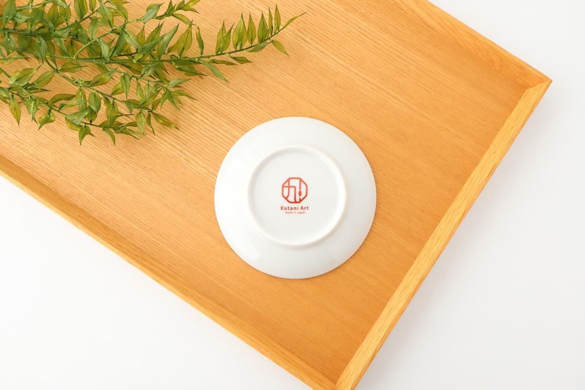 Kutani Art Sauce Plate Red Flower and Arabesque | Kutani Ware