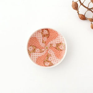 Kutani Art Sauce Plate Red-painted Floral Arabesque | Kutani Ware