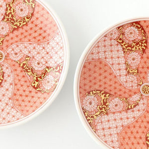 Kutani Art Sauce Plate Red-painted Floral Arabesque | Kutani Ware