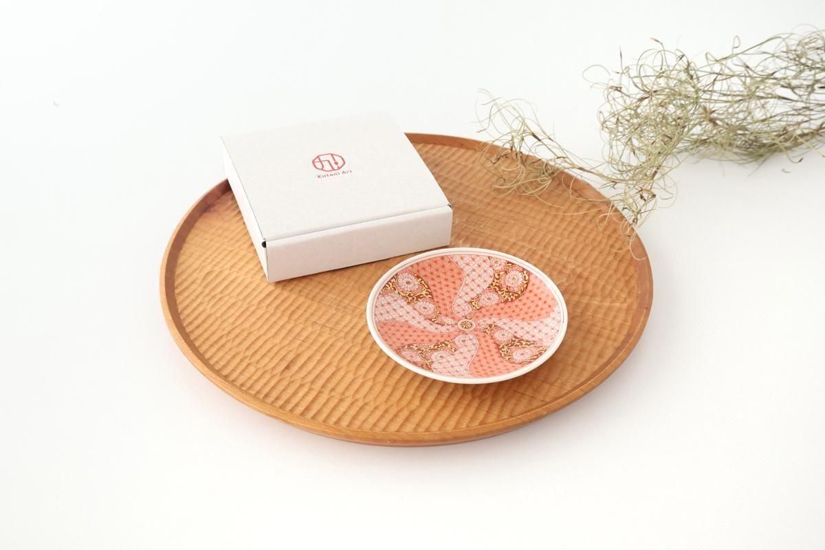 Kutani Art Sauce Plate Red-painted Floral Arabesque | Kutani Ware