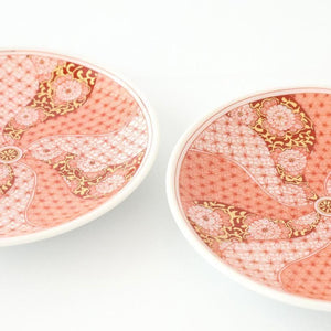 Kutani Art Sauce Plate Red-painted Floral Arabesque | Kutani Ware