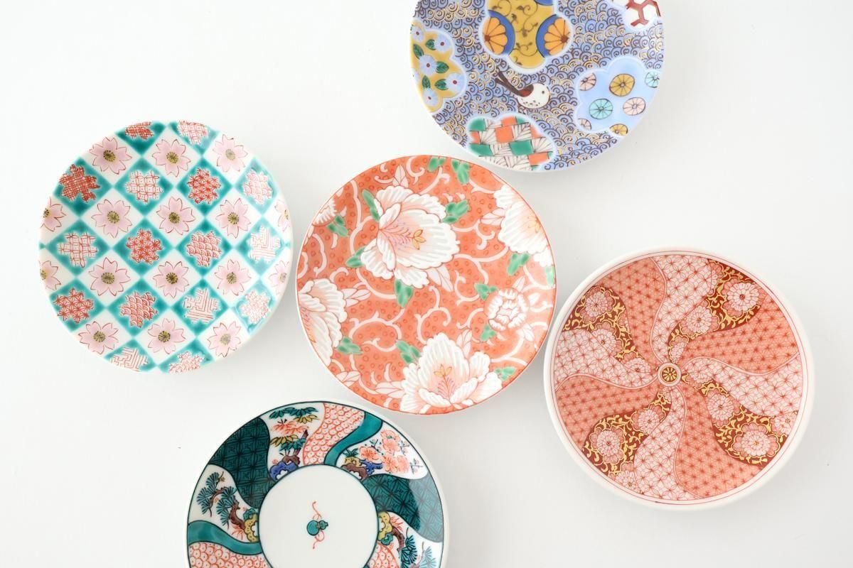 [Set of 5] Kutani Art Sauce Plates Set | Kutani Ware