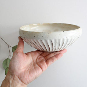 Large Bowl Shinogi White | Serving Bowl Mino Ware