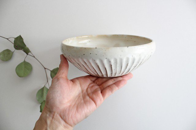 Large Bowl Shinogi White | Serving Bowl Mino Ware