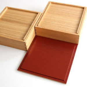 Matsuya Lacquerware Store Two-tiered Jyubako Bento Box Inner Vermilion 18cm/7.1in Unpainted Ash