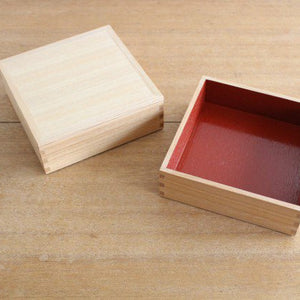 Matsuya Lacquerware Store Two-tiered Jyubako Bento Box Inner Vermilion 18cm/7.1in Unpainted Ash