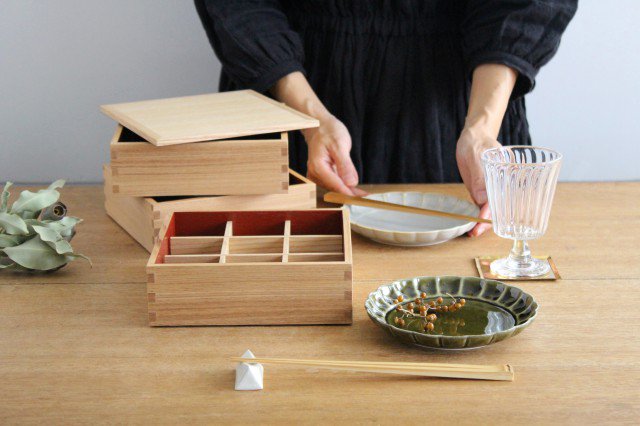 Ash Shiraki lacquered wooden square tray Matsuya Lacquerware Store