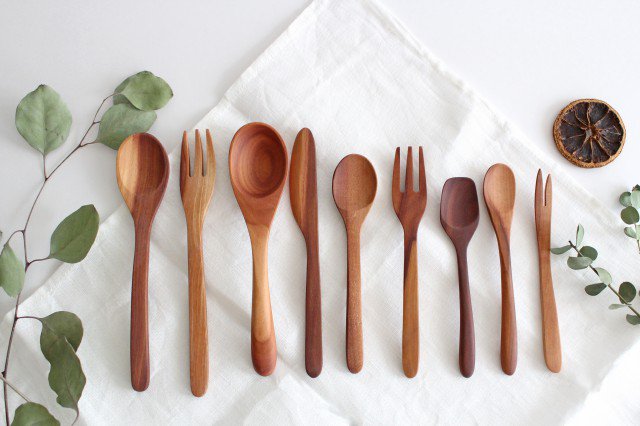 natural wooden dessert spoon