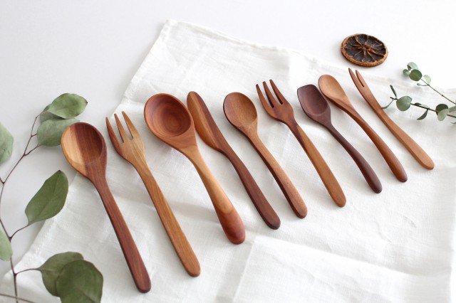 natural wooden dessert spoon