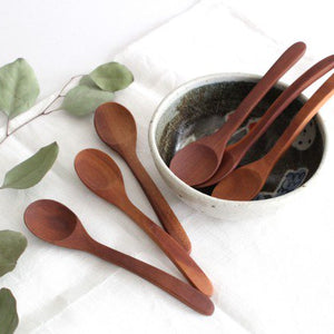 natural wooden dessert spoon