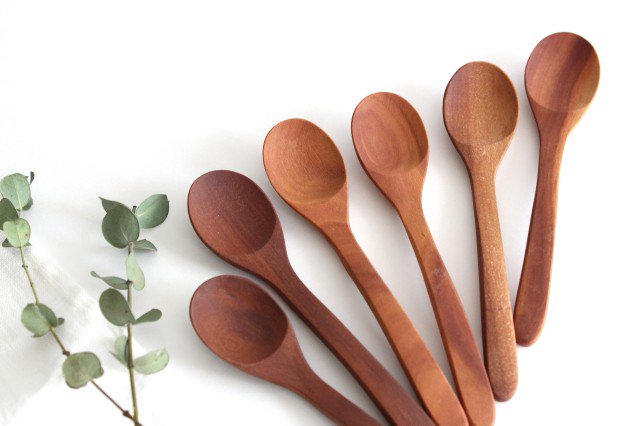 natural wooden dessert spoon