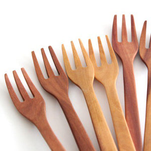 natural wooden dessert fork