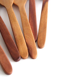 natural wooden dessert fork