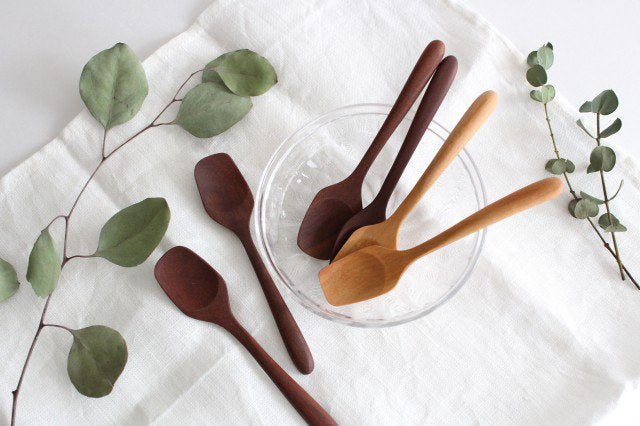 natural wooden ice cream spoon