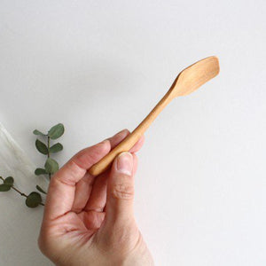 natural wooden ice cream spoon
