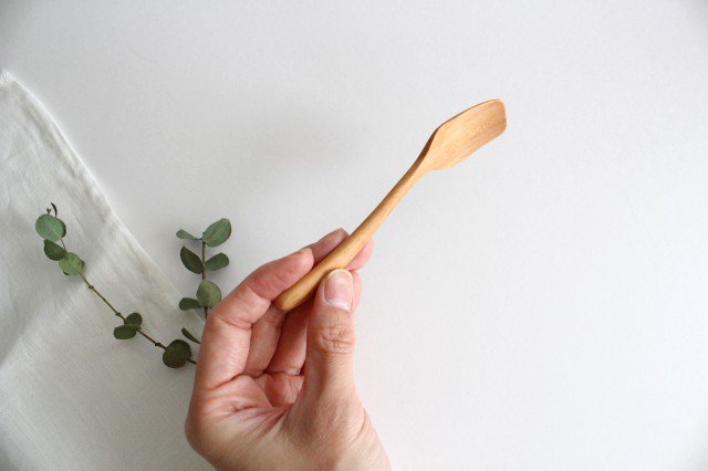 natural wooden ice cream spoon