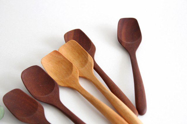 natural wooden ice cream spoon