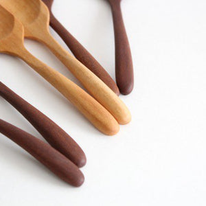 natural wooden ice cream spoon