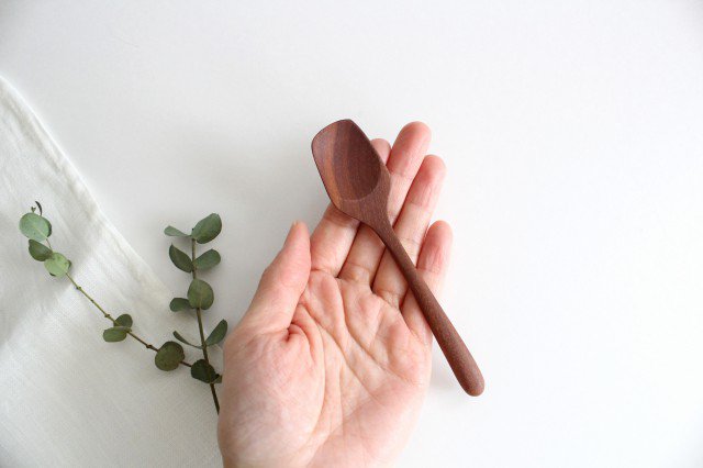 natural wooden ice cream spoon