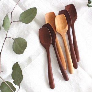 natural wooden ice cream spoon