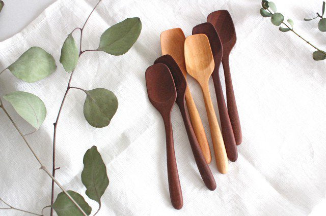 natural wooden ice cream spoon