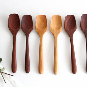 natural wooden ice cream spoon