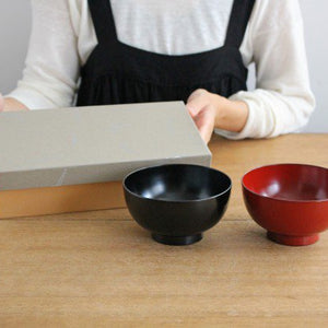 Matsuya Shikki Store Soup Bowl Vermilion | Echizen Lacquerware