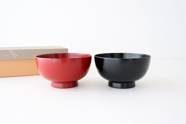 Echizen lacquered soup bowl (dishwasher safe) couple set Matsuya Shikki Store