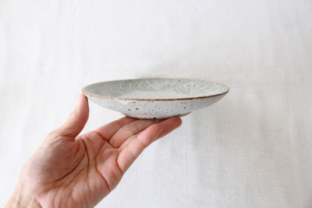 15cm/5.9in Plate Suna Karatsu Mishima Pottery Mino Ware