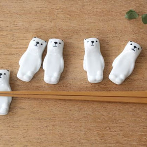 Lying Bear Chopstick Rest Set of 5 Lying Bear | Hashioki  Arita Ware