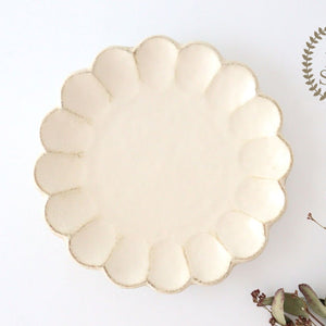 Chrysanthemum Shape Plate White 24cm/9.6in | Mino Ware