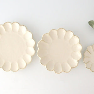 Chrysanthemum Shape Plate White 24cm/9.6in | Mino Ware