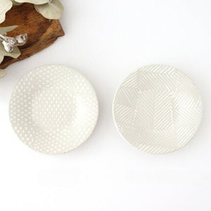 ORIME Round Plate Herringbone White 12cm/4.7in | Hasami Ware