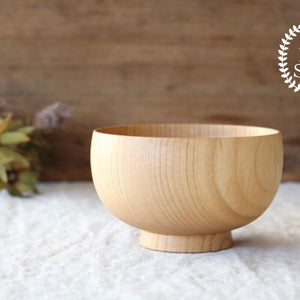 Shirasagi Woodworking  Soup Bowl Natural Sakura M | Lacquerware