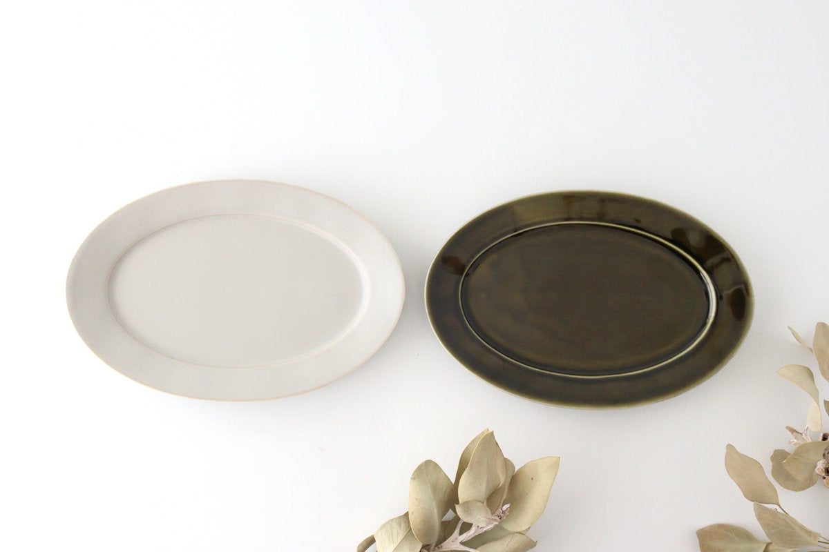 Koyo Kiln Oval Plate Sherbet Gray L | Arita Ware