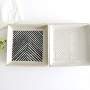 ORIME Square Plate Herringbone White | Hasami Ware