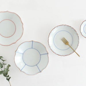 Small Flower Plate Blue-lines | Hasami Ware