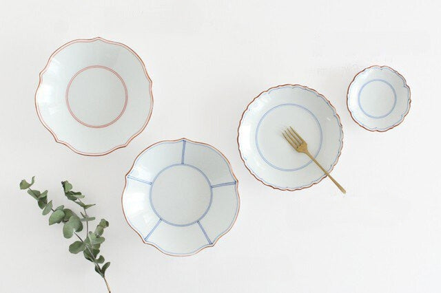 Small Flower Plate Blue-lines | Hasami Ware