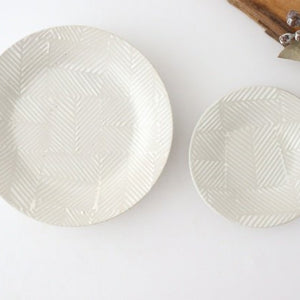 ORIME Round Plate Herringbone White 21cm/8.3in | Hasami Ware