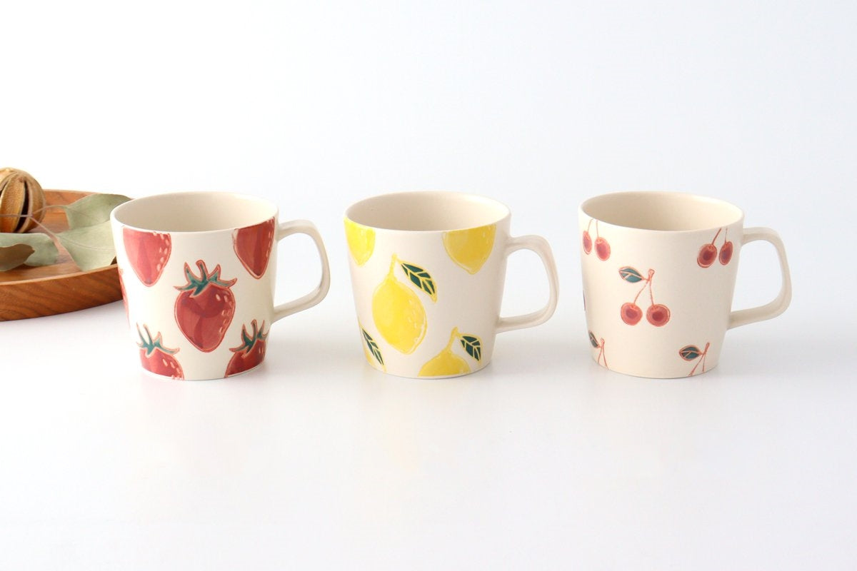 mug cherry porcelain fruits Hasami ware