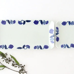 Rectangle Plate Blue Flower | Sushi Plate Hasami Ware