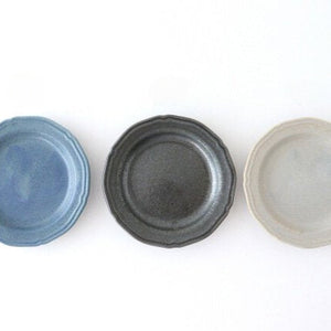 Line small plate blue porcelain Mino ware