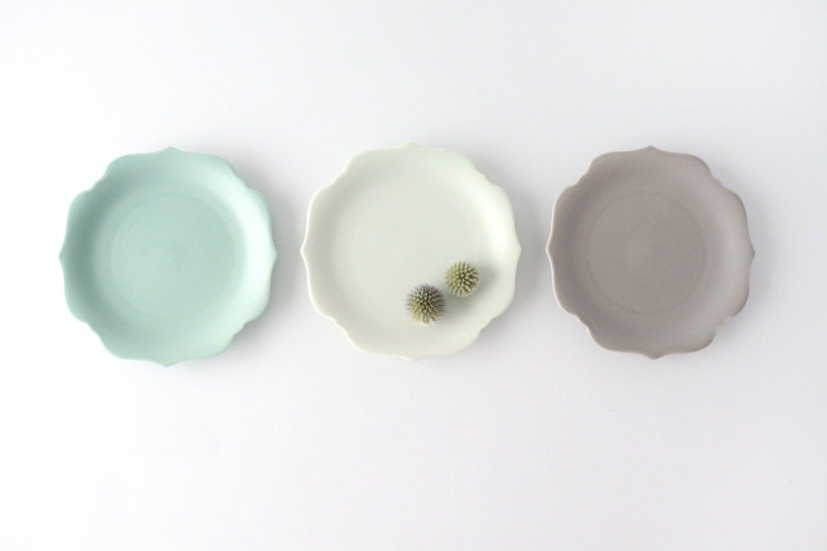 aoi Flower-shaped Pate Blue and White | Mino Ware