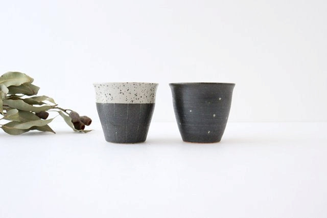 Japanese Cup Dot Black | Yunomi Shigaraki Ware