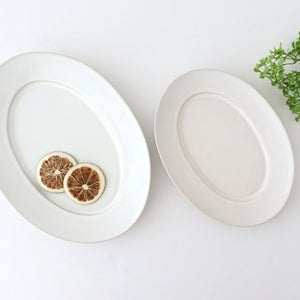 Kosen Kiln Oval Plate White L | Banko Ware