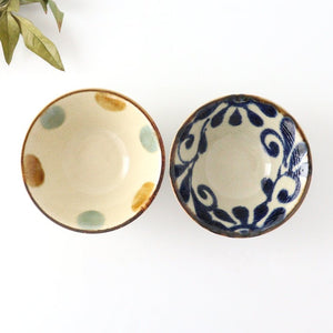 Small Deep Bowl Blue Arabesque | Kobachi Mino Ware